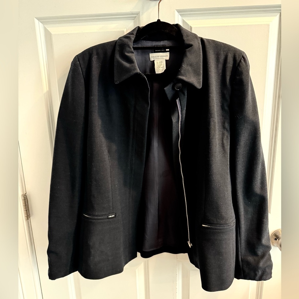 michael kors bergdorf goodman black wool blend womens‎ jacket blazer